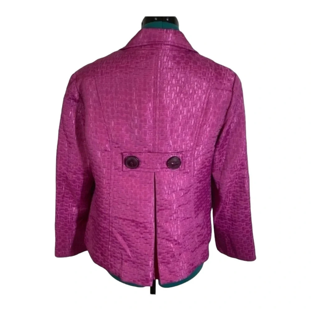 600 West Magenta Textured Blazer Jacket Career Office Business Chic‎ Size 8 EUC - Picture 10 of 12